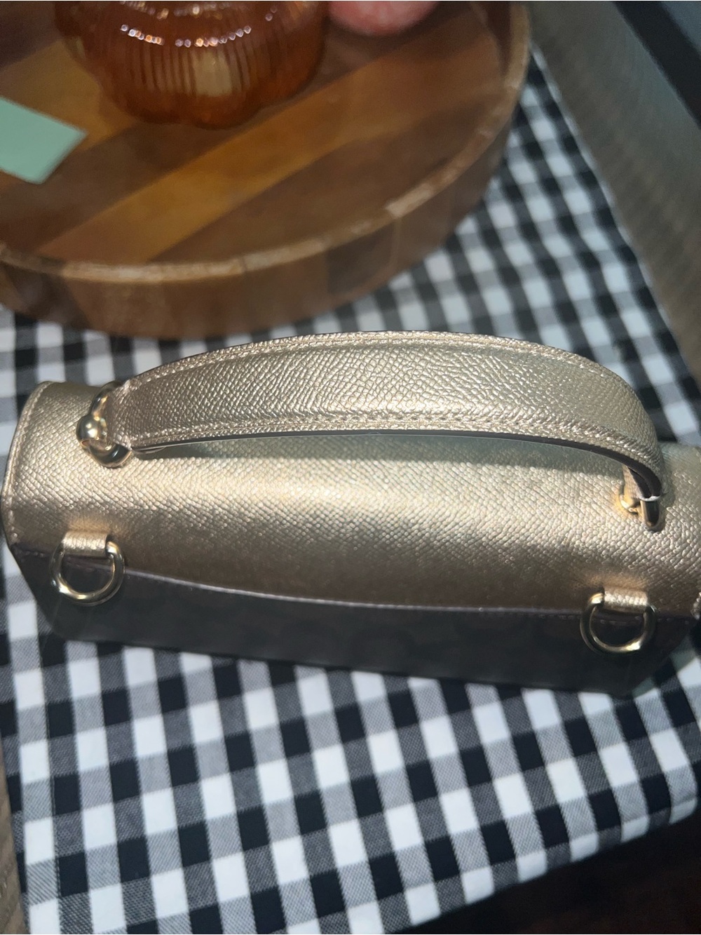 Coach Monogram Signature Hand Bag with Gold Flap - Picture 5 of 9